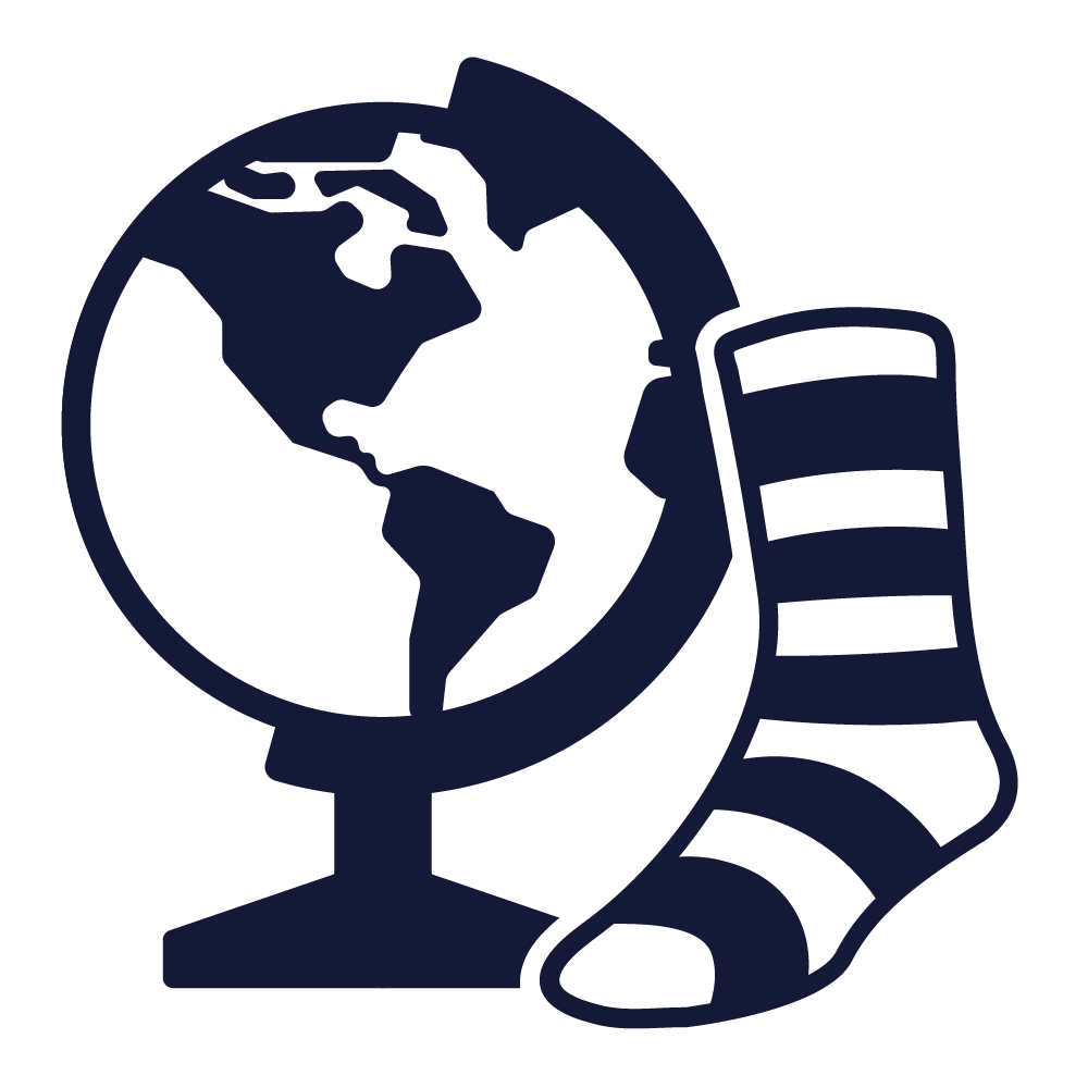 Globe with striped sock
