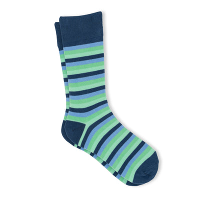 Men's cool blue and green striped socks