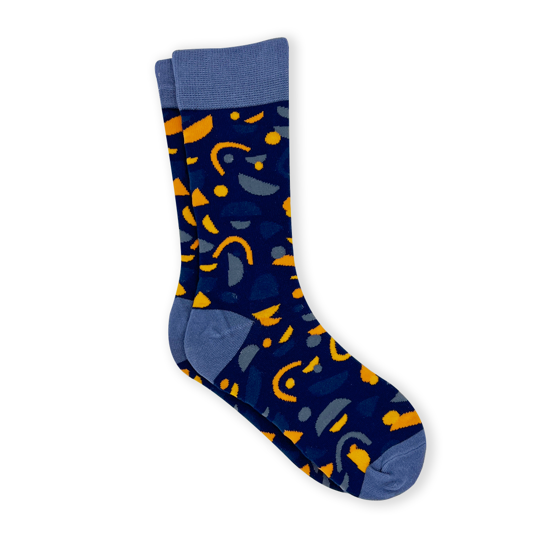 Blue Half Moon Socks – Society Socks